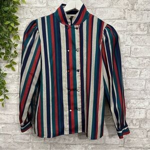 VINTAGE Wayne‎ Rogers button down women’s size S striped colorful